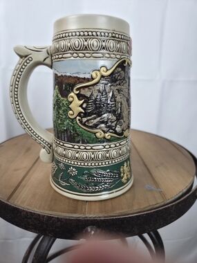 Ceramic Green Decorative Beer Stein - Unbranded